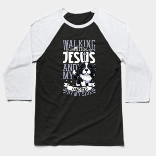 Jesus and dog - Landseer Baseball T-Shirt